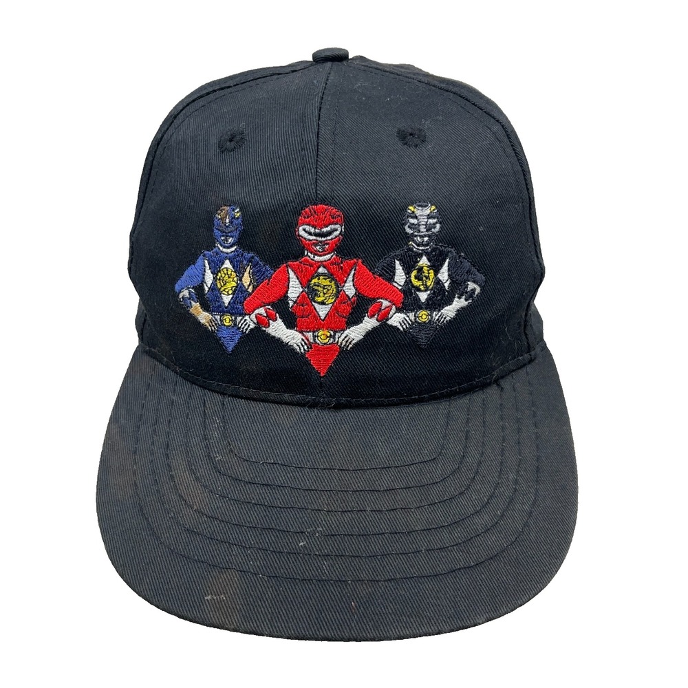 Vintage Mighty Morphin Power Hat Cap SnapBack 90s Youth Kids Boys Distressed